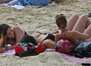 Beach voyeur babes in bikinis, thongs and topless