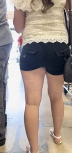 HOT ass MOM in BLACK GYM SHORTS