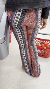 Ebony Cutie in Patterned Flare Pants [bendover & closeups] [OC]