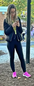 Hot Babysitter in shiny leggings