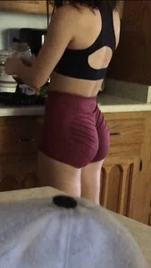 Perfect Ass in Mini Shorts Kitchen Creepshot