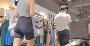Red head babe with tight Ass in LULU Shorts   / not Oc