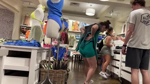 Brunette in green bikers (NON OC)
