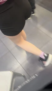 Hot thick employee in biker shorts