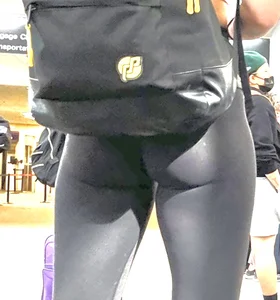 Tight slut with serious pokies at the airport
