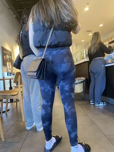 A group of yummy teen asses at Starbucks
