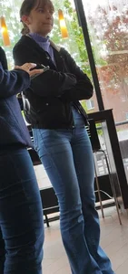 Two cute chicks in tight jeans at kfc and bk