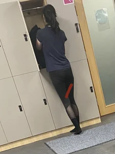 Girl in Tights Gym Locker Room Creepshot