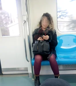 Subway Purple Pantyhose Creepshot