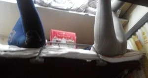 Skinny Legs in Tight Jeans in the Train Sleeping Car