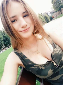 Cute Teen Girl’s Selfie in a Park