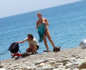 Nude beach and topless girls