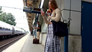 Screenshots from The Epic Blonde video of a girl in shorts and dresses