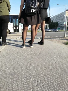 Legs in Black Pantyhose Street Creepshot