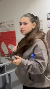 Pretty Arab College Girl’s Red Panties Are Showing Through Her Leggings