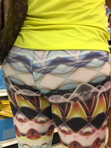 Milf shopping at Target in patterned leggings