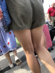 Hot Girl In Shorts Street Crosswalk Creepshots Gallery - Closeups of Her Gorgeous Legs