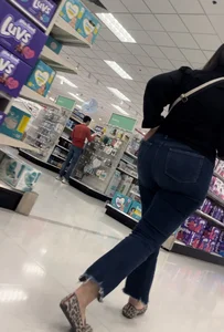 Milf with bubble butt Halloween shopping