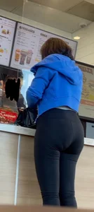 Thick Latina in Leggings at BK