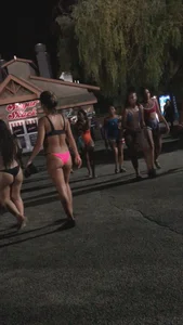 Party girls in bikinis, thongs and swimsuits