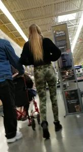 Glasses girl in tight camo