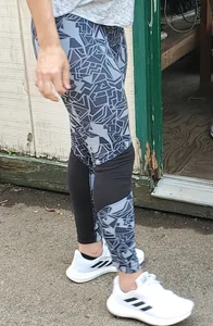 Girl with a nice ass in patterned leggings