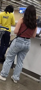 Ikea Trip 3 hot girls in tight jeans Nerdy leopard bendover faceshot smile at camera (Megapost)