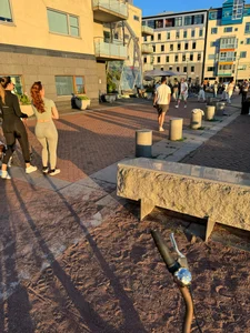 Fit curvy girls were chilling in the square