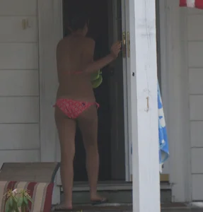 A hot teen neighbor in various bikinis