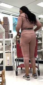 ebony in pink yoga upshotted and followed around at Target
