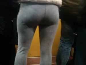 Hot Booty in Tight Leggings Closeup