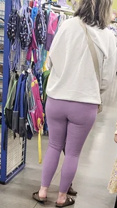 Thick purple leggings MILF