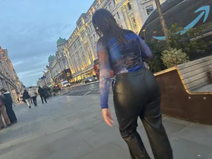 Amazing leather pants ass