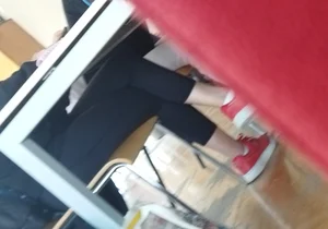 Candid girls in public library