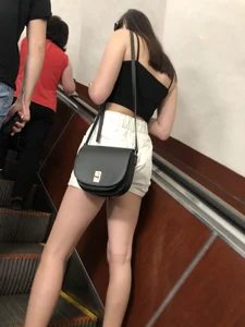 Sexy Skinny Legs, Booty in Shorts and Feet in Sandals Subway Escalator Creepshots Series