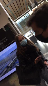 Teen at train station