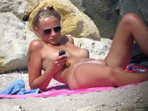 Nude beach and topless girls