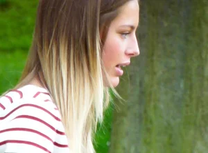 Beautiful girl at the park upskirted in thong, showing ass, legs, feet and pussy lips