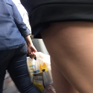 Hot Muscular Legs in Subway Train Closeup Creepshot