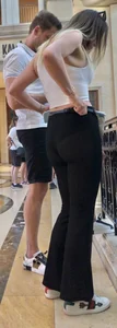 Trophy thot in see through pants at the gondolas