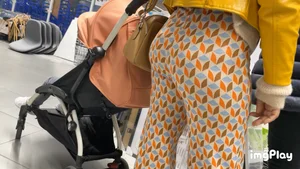 First Post | MUST SEE ! |  Pregnant Arabic Milf Bubble Butt In Flare Pants ( W/ Faceshots + GIF )