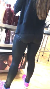 Girl with Hot Fit Legs in Leather Leggings Store Creepshots Gallery