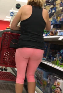 Milf at Target in pink leggings