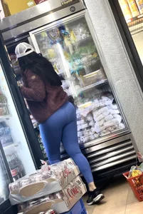 She wanted some attention in those tight blue leggings!