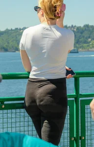 Fat ass in yoga pants showing off (OC)
