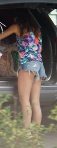 Hot teen neighbor getting ready for the beach in short shorts showing some cheek