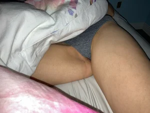 Candid Wife in Grey Panties Asleep in Bed With Spread Legs Creepshots