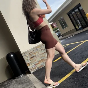 Fit / Jiggly Blonde in tight spandex shorts ( OC , VPL )
