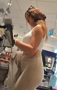 Pretty brunette with a nice butt