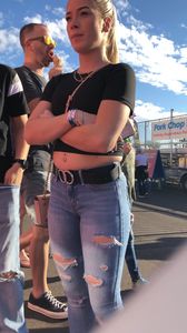Sexy blonde lesbian in tight jeans